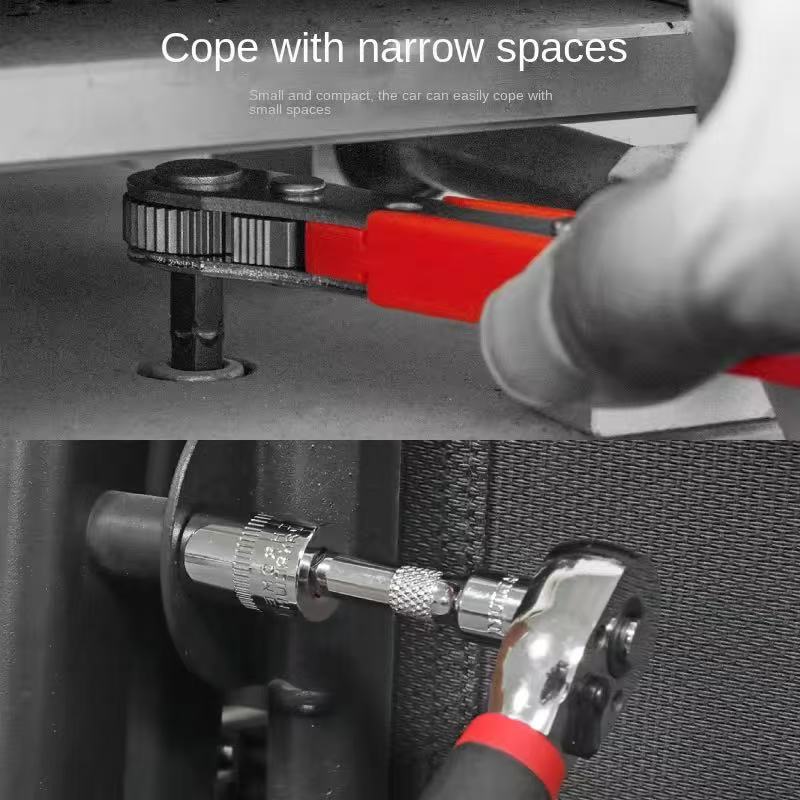 Ratchet Socket Set 1/4 Adjustable Socket Wrench CRV Screwdriver Bit Set 3/8 Socket Set Hand Tools Kit Car Tool