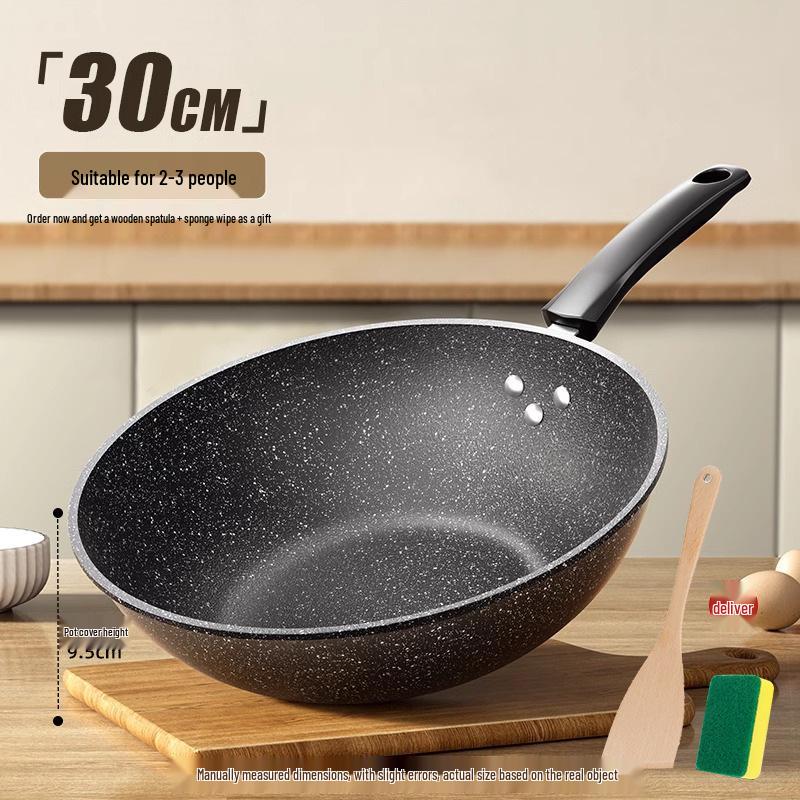 Maifan Stone Non-stick Lightweight Cast Iron Wok for Gas Stoves - Universal Household Cookware Gift