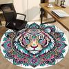 1pc Tiger Mandala Art Carpet, Round Non Slip Durable Large Size Office Carpet, Suitable for Office