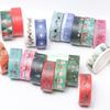 24TE 18 Rolls Christmas Washi Tapes Santa Snowflake Tree Patterns for Adults Kids DIY Gift Wrapping Scrapbook Masking Tape