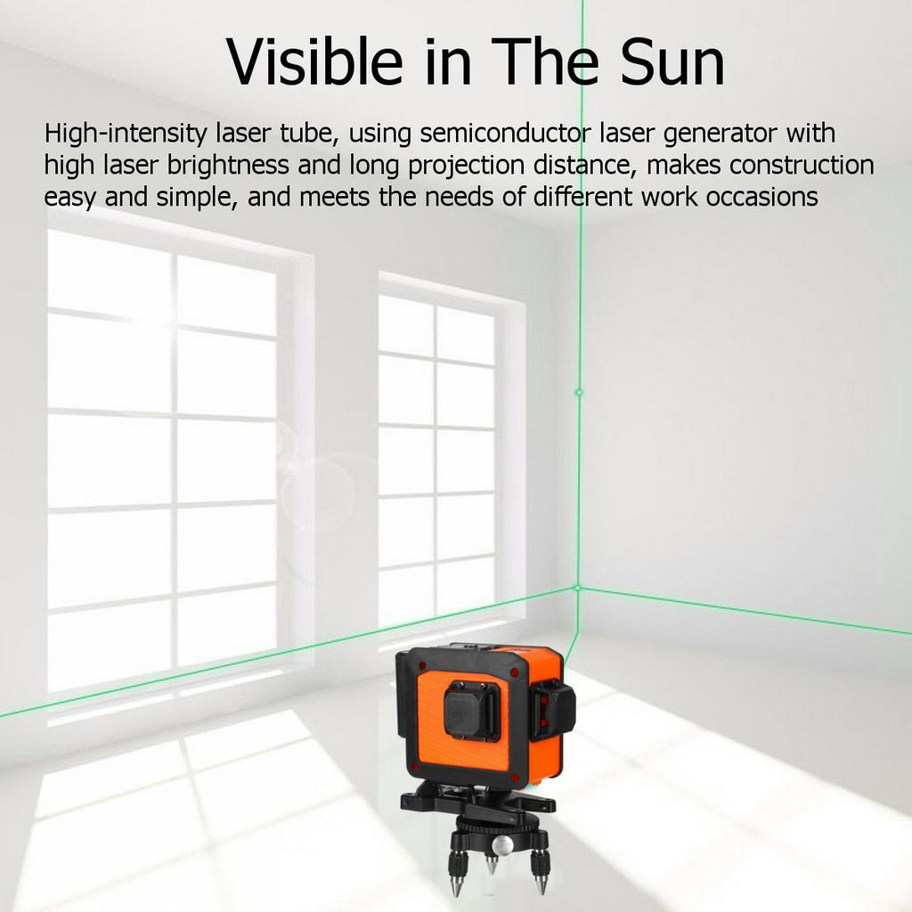 12 Lines Laser Level 3D Self-Leveling Wireless Remote 360° Horizontal Vertical Cross Lines With 4000mAh Battery Wall Bracket Nivel Laser