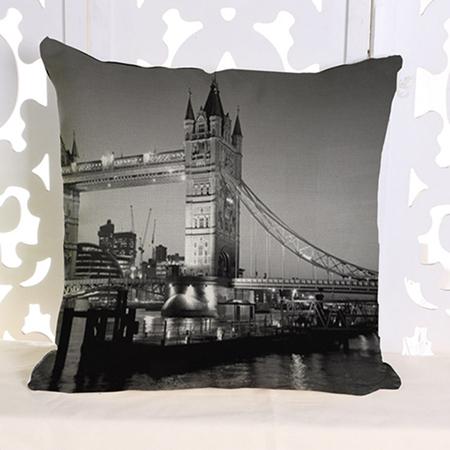 Vintage Uk London Phone Booth Throw Pillow Case Sofa Decorative Cotton Linen Big Ben Art British Fashion Cushion Cover