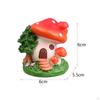4x Mushrooms House Statues, Micro Landscape Sculpture, Little Resin Practical Simple Garden