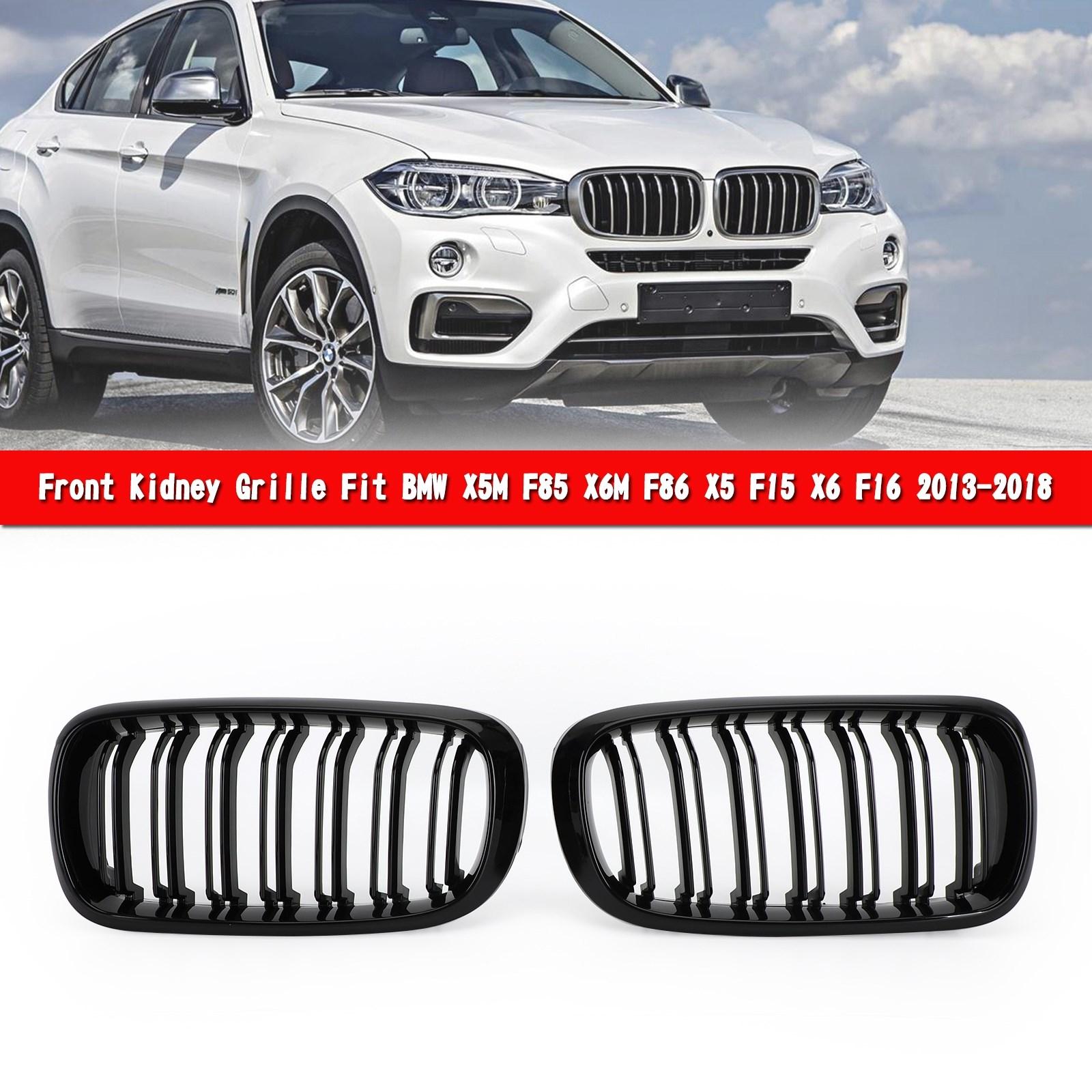 

Gloss Black Dual Front Kidney Grille Fit BMW X5M F85 X6M F86 X5 F15 X6 F16 13-18