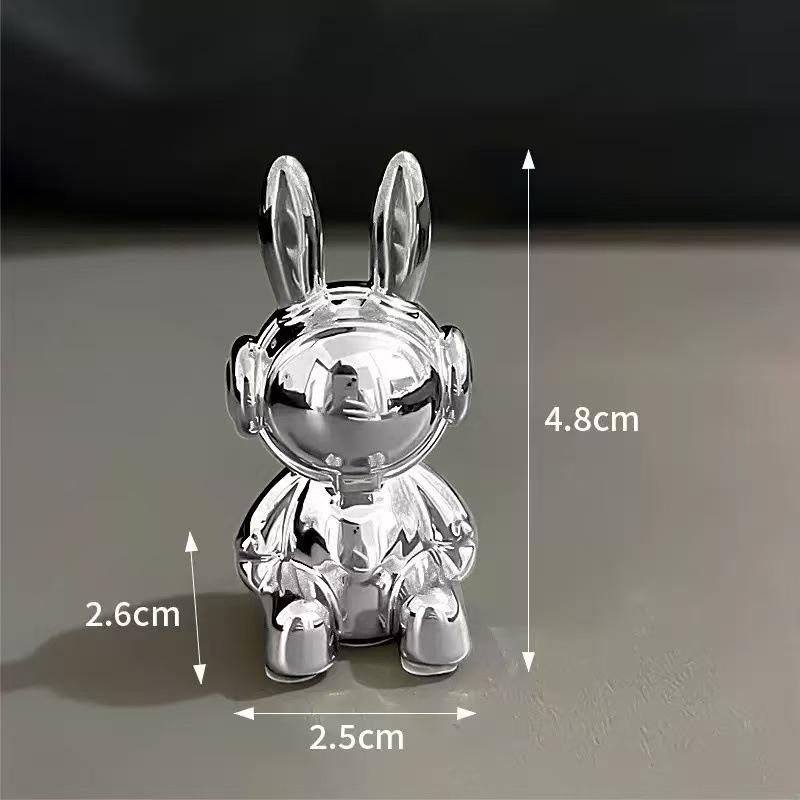 3D Long-Eared Electroplated Rabbit and Ferocious Bear Ornament