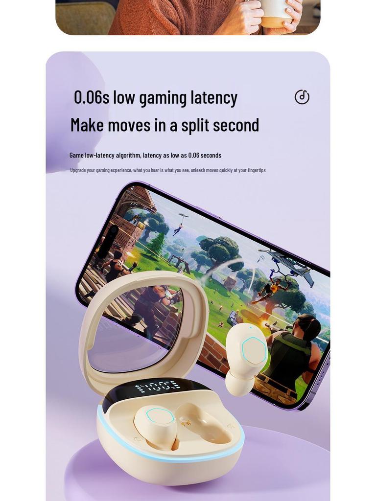 New M41 True Wireless Bluetooth Headphones - Transparent In-Ear Design, Smart Display, Noise Cancelling, Long Battery Life