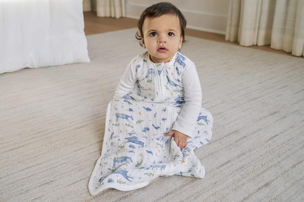 aden anais Forest Organic Prevents Colds While Ages Baby AKADABASGO10002 + Outdoor-Sleepy Sleeper, Cotton, Breathable, Sleeping, 6-18 Months, Gift,