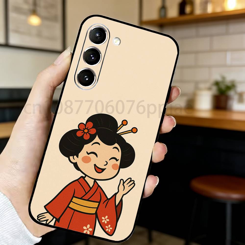 

Japanese Style Art Japan Phone Case For Samsung S20,21,22,23,24,25,26 Ultra,Plus,Lite,FE,Black Soft Case Samsung S20plus5G