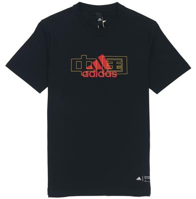 adidas T Shirts Unisex Black Crew Neck Moderate Straight Fit GP1861