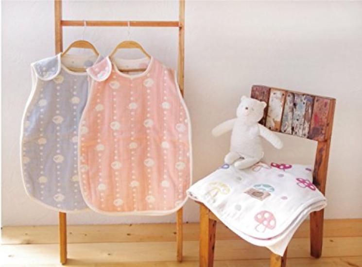 10mois Hoppetta Fluffy Gauze Baby for Newborns to 3 Years 58cm 5260 - (6-Layer Gauze) Sleeper, Old, Blue, Length,