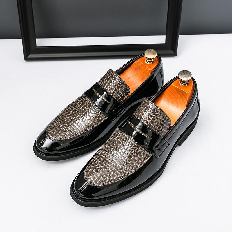 

Мужские лоферы большого размера новая мужская повседневная кожаная обувь модный тренд крокодиловый узор деловая обувь для ног 46