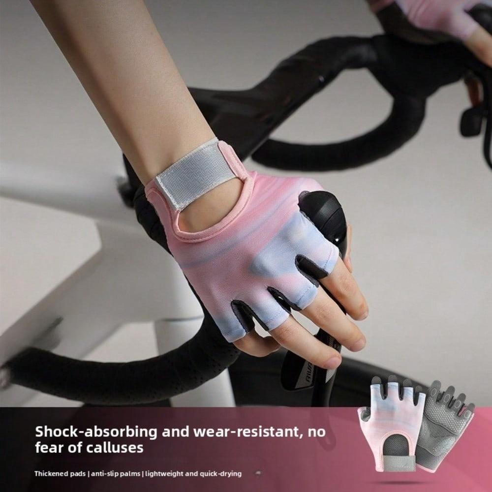Outdoor Sports Fitness Gloves Yoga Training Non-slip Silicone Breathable Shock Absorber Road Bike Half Finger Riding Gloves