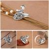 Vintage Silver Pleated Engraved Peacock Women Open Ring Finger Jewelry Gift