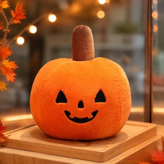 Pumpkin Shaped Plush Decor Halloween Pillow, Mummy Doll Toy, Soft Stuffed Decorative Toys Doll, Cushions for Sofa And Home For