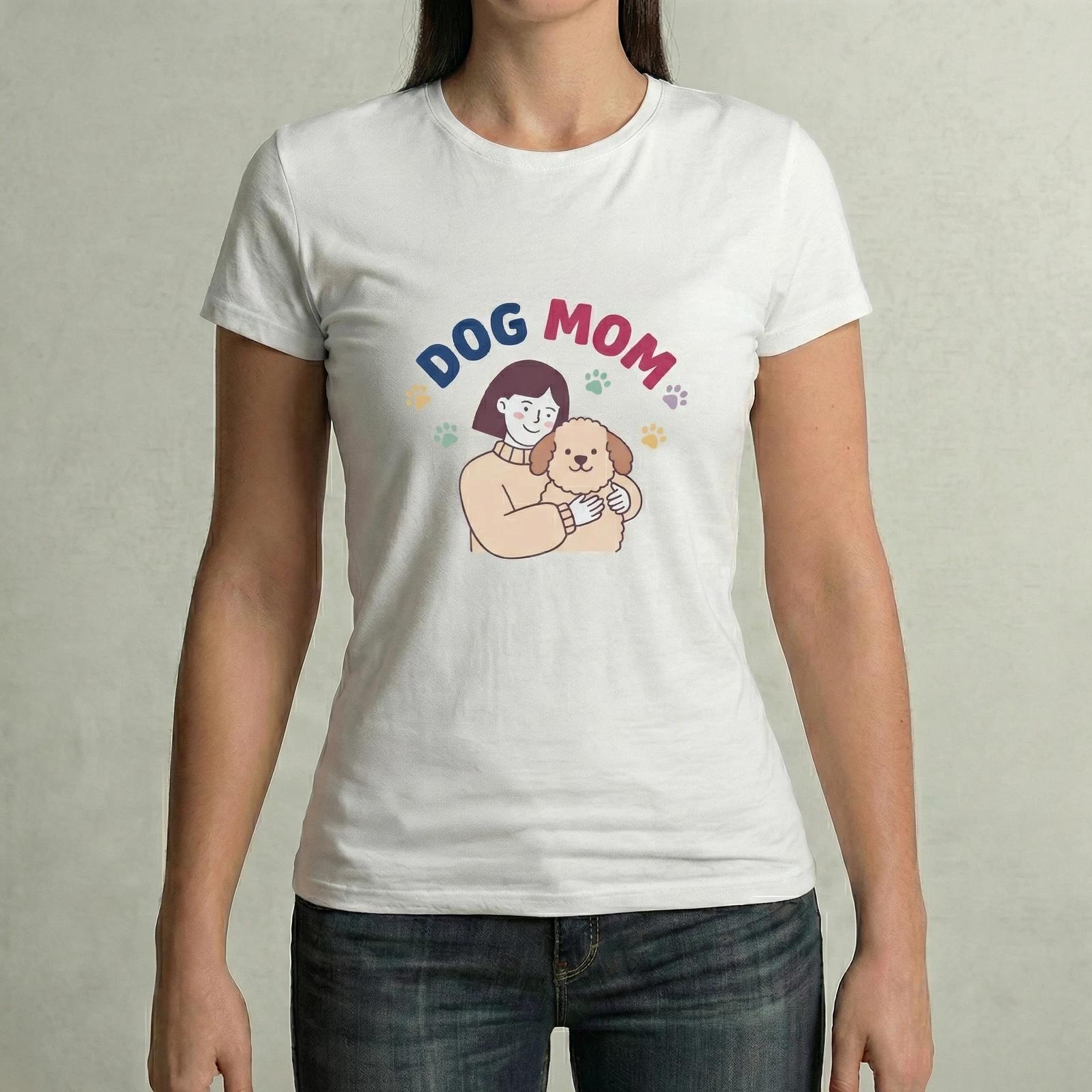 Poodle Mom T- Shirt Dog Mom Graphic Tee Women Pet Lover Gift Cute Dog Owner Shirt 2XL