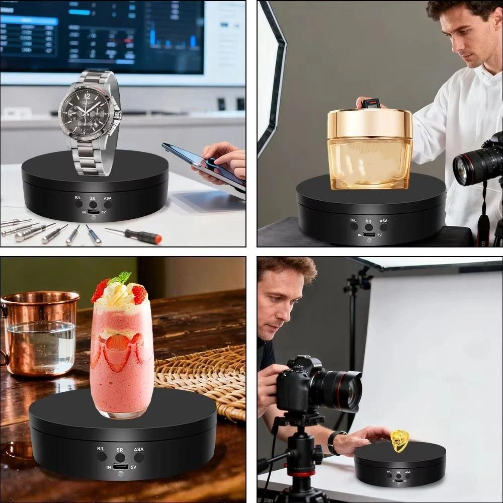 3 Speeds Jewelry Rotating Turntable Motorized 360 Degree Turntable  Photography Displays