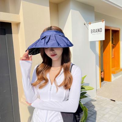 Sunscreen Vinyl Shell Hat Women's UV Protection Sun Hat Summer Empty Top Face Small Sun Hat Beach Hat