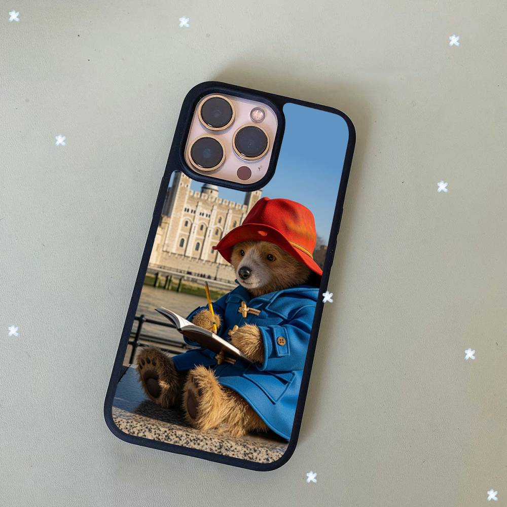 Cute P-Paddington B-BearS Hard Plastic Phone Case For Iphone 17 Air 16 15 14 13 12 11 Pro Max PC TPU Ins Case