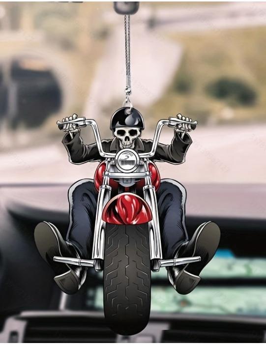 Acrylic Halloween Colorful Skeleton Car Hanging Ornament For Festive Home Decor