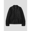 Faux Leather Topstitch Blouson Black