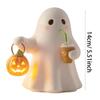 Nightstand Lamp Ghost Sculpture Statue Holding Pumpkin Drinking Ambient Lighting for Home Bookshelf Tabletop