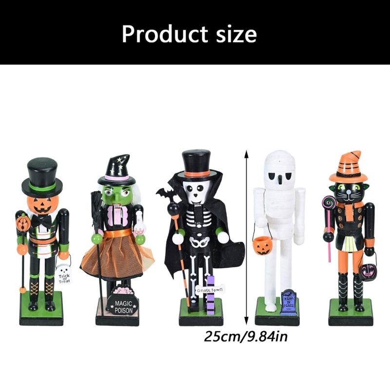 Friendly Wooden Halloween Craft 25cm Vibranted Handmade Decoration Christmas Walnutcracker Figures