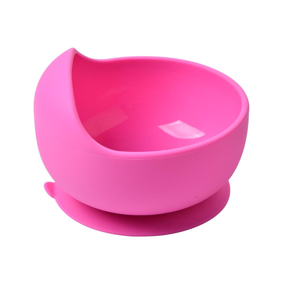 Silicone Baby Bowl & Spoon Set with Wooden Handle and Suction Cup