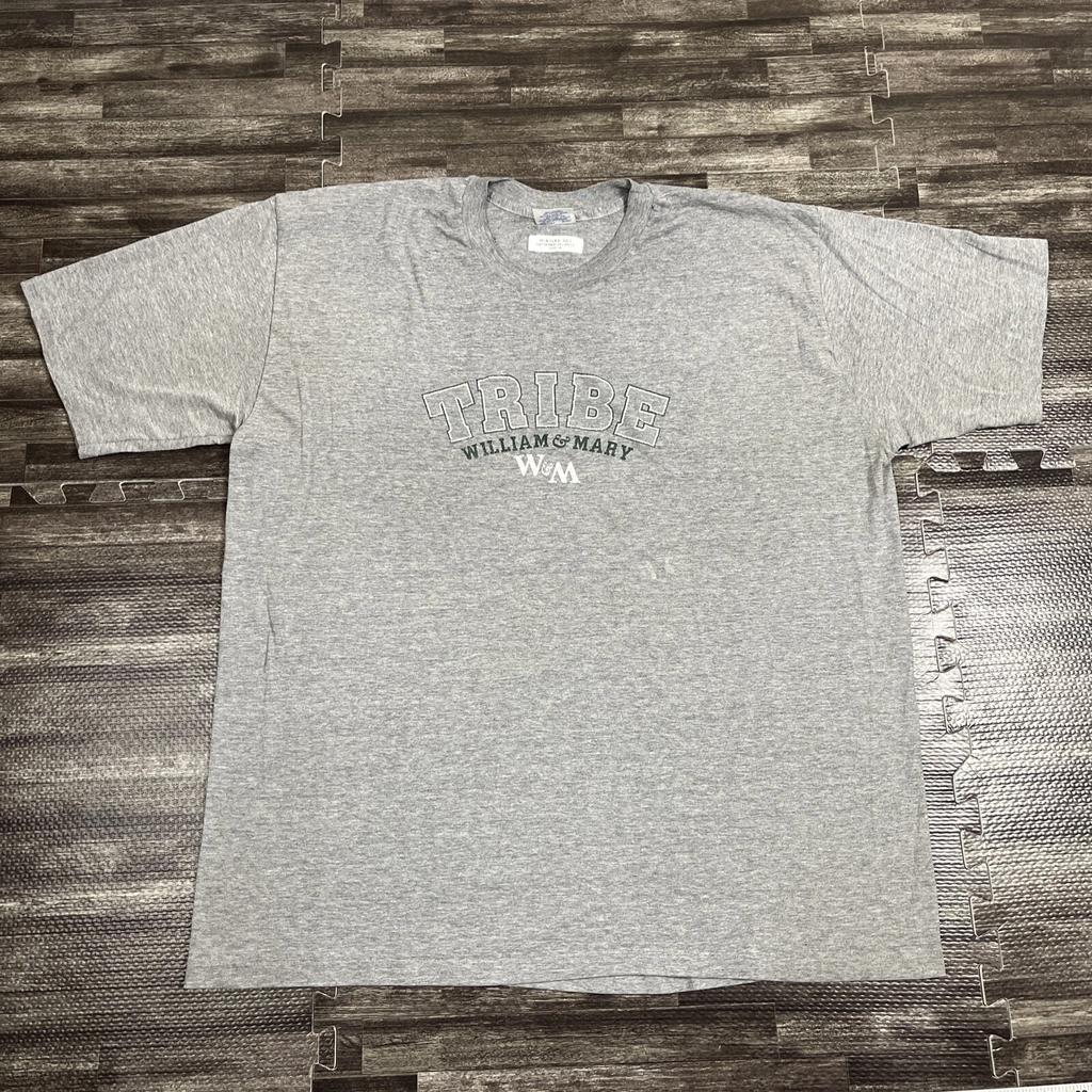 Vintage William & Mary Tribe Graphic Tshirt Grey 2XL XXL Single Stitch VTG 90s