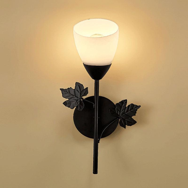 

Wall Modern Lamp Country Living Room Bedroom Bedside Light Wrought Iron Rose Wall Lights for Home Living Room Decor