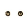 Simple Retro Black Round Butterfly Premium Design Stud Earrings