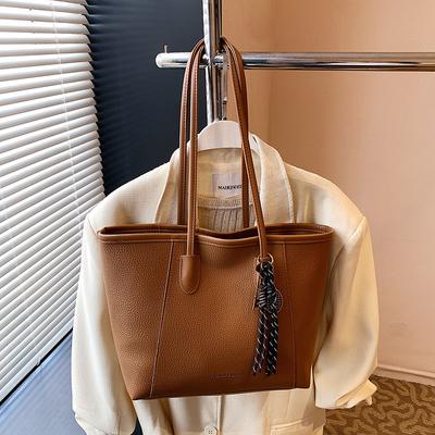 Spring Work Single Shoulder Armpit Big Bag Women 2025 New PU Tote Zipper Large Capacity Bag Handbag