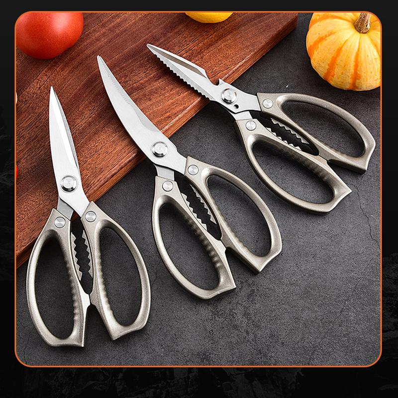 Aluminum Alloy Handle 3CR13 Stainless Steel Blade Kitchen Scissors Household Multifunctional Chicken Bone Cutting Shear
