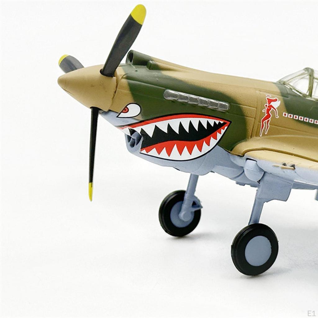 1:72 Scale Plane Model P40 Collection Ornament Alloy Diecast Souvenir with Display Base Fighter