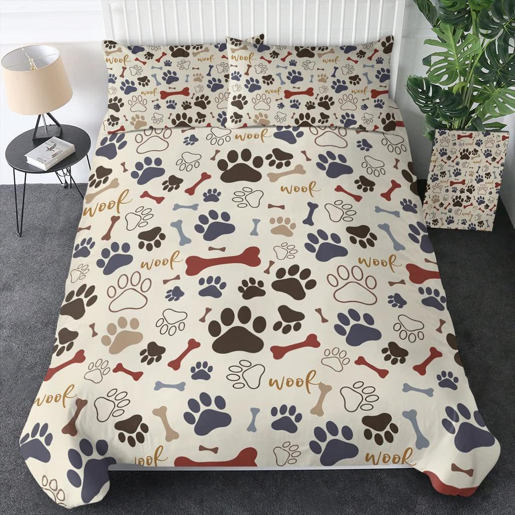 Cute Dog Print Bedding Three-Piece Quilt Cover Walmart Exclusive