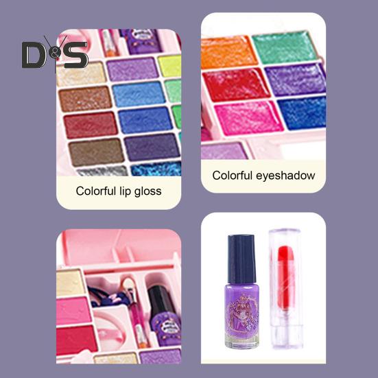 Kinder-Make-up-Set, waschbar, echtes Kosmetik-Set, Eltern-Kind-Make-up-Set, Prinzessinnen-Ankleideset für Weihnachten und Geburtstage, Mädchen im Alter von 7–14 Jahren