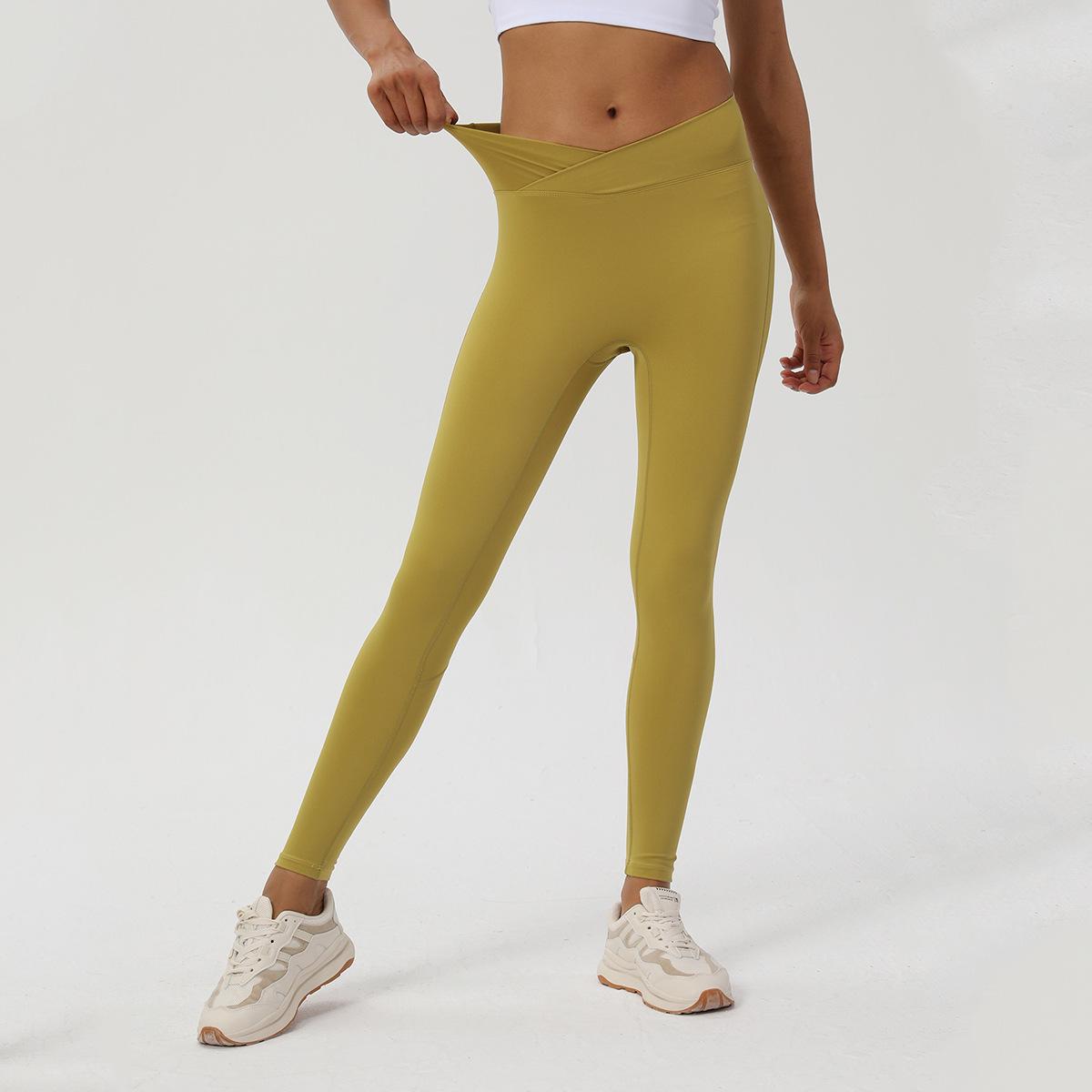 

2023 Штаны для йоги с V-образным вырезом на талии - без линии, облегающие женские штаны для йоги 8/L