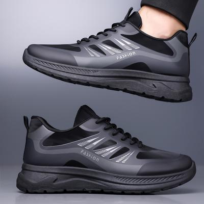 Autumn New Black Lace-up Shoes Non-slip and Wear-resistant Lightweight Soft-soled Sports Shoes Simple Casual Shoes