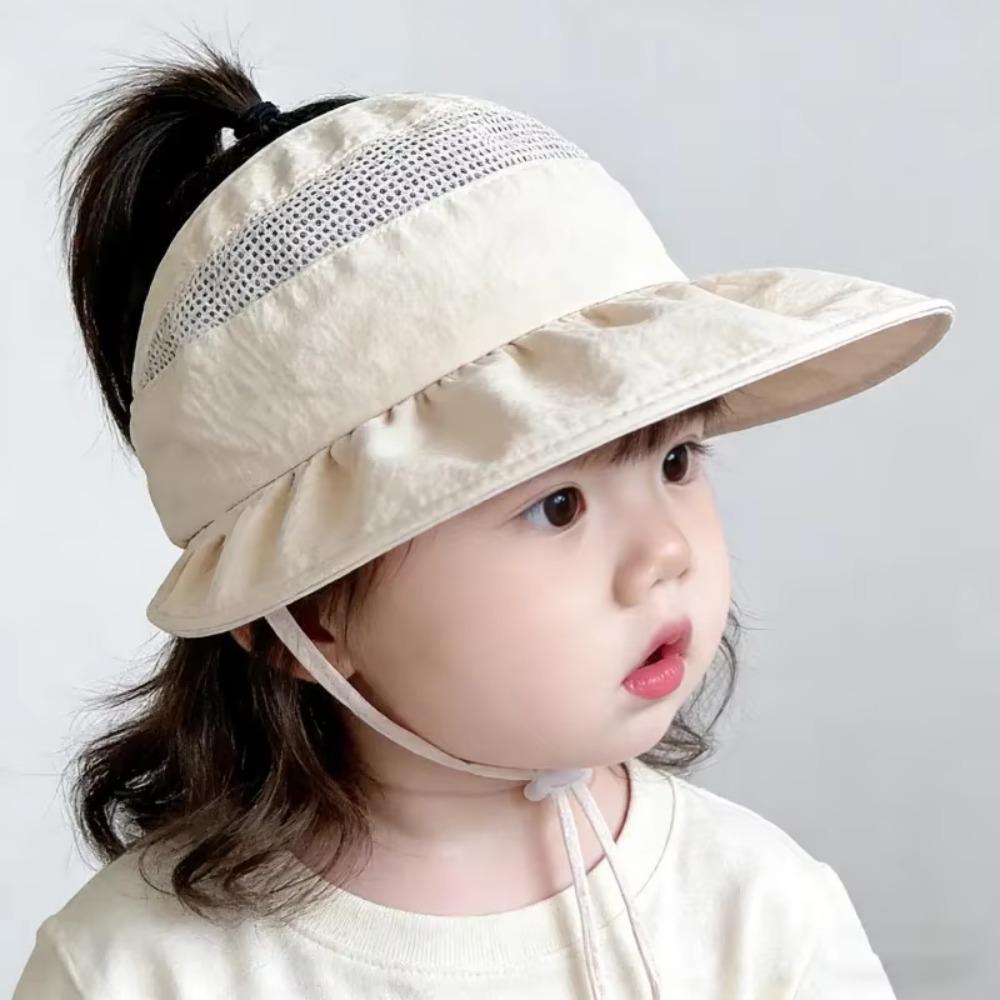 Lightweight Kids Cap Breathable Mesh Sunshade Hat Cute Large Brim Hat Summer