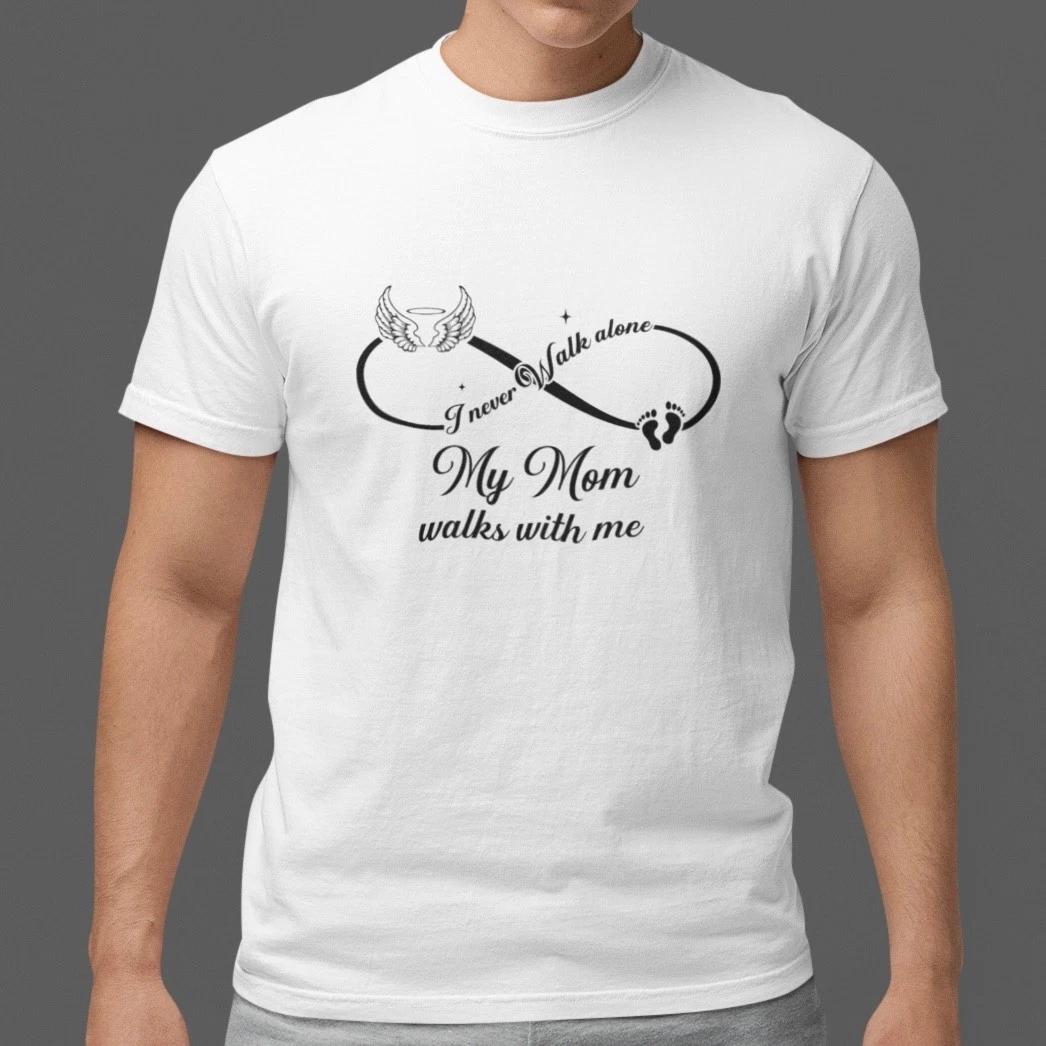 

Memorial Mom Shirt My Mom Walks With Me Angel Wings Remembrance Gift Tee XXXXL