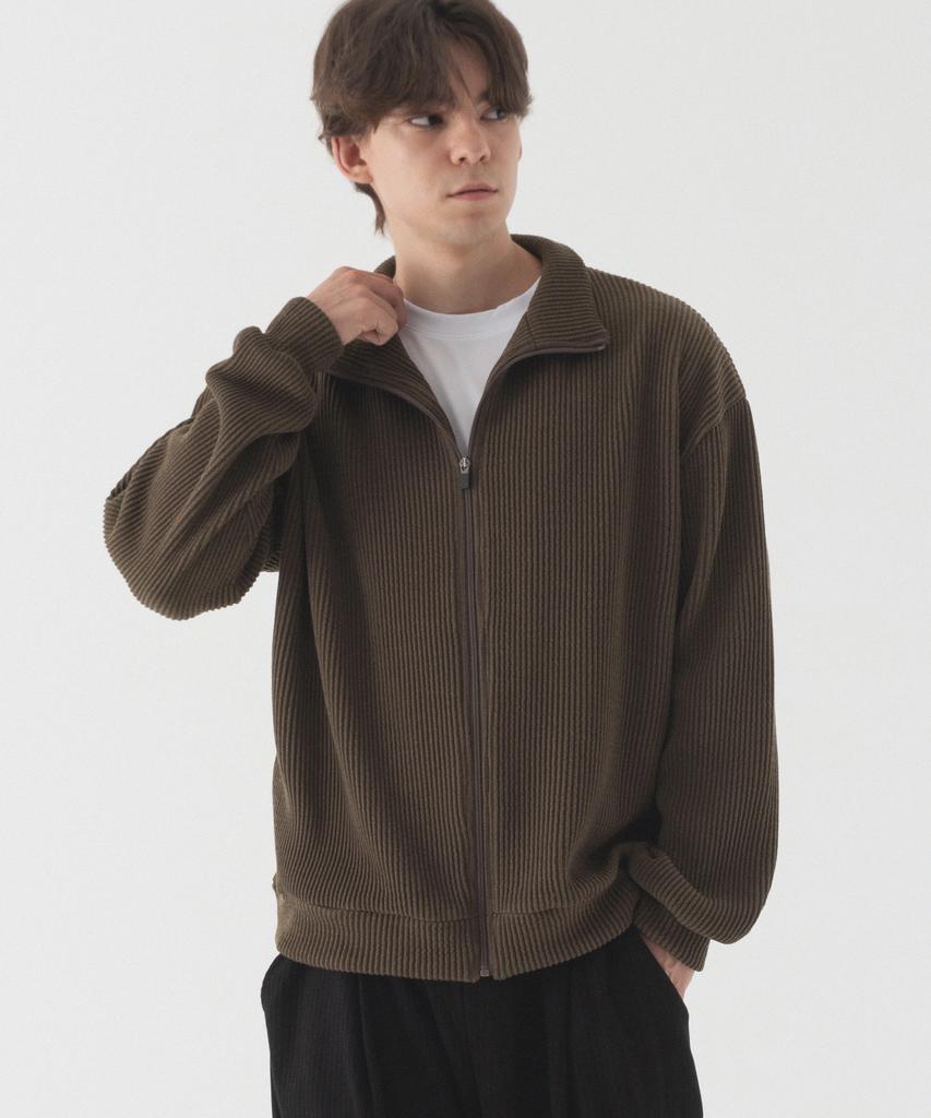 PIANER Comfortable Oversized Full-Zip Knit (Brown)