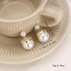 Design Sense, a Two-wear Size Pearl Double-sided Earrings 111 Silver Needle Simple Temperament Stud Earrings Women's Retro Earrings