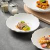 Ceramic Plates Household New High-Value Soup Plate Salad Plate Creative Pattern White Tableware Western Food Shallow Bowl