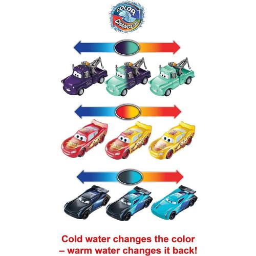 Disney Pixar Cars Color Changers Lightning McQueen, Mater & Jackson Storm 3-Pack