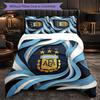 Argentina Football Pattern 3 Pieces Bedding Set Soft Microfiber Duvet Cover with Pillow Cases for Bedroom
