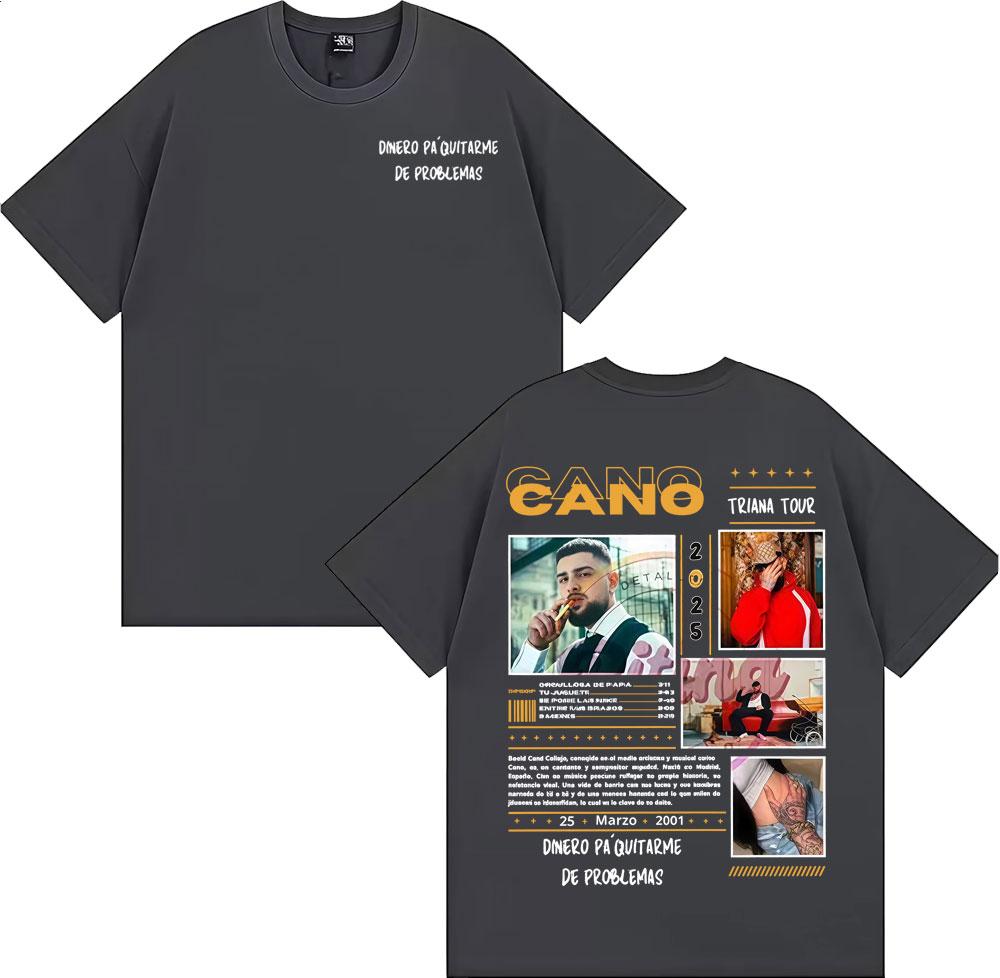 Rapper Cano Triana Tour Album 2025 Print Tee Shirt Men Casual Cotton Short Sleeve T-shirt Male Summer Tops High Quality T Shirt