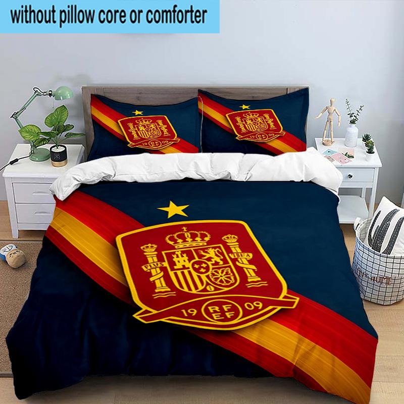 Spain Flag Map Art 3PCS Bedding set,Ideal for1pc Duvet Cover And 2pcs Pillowcases Perfect for Christmas gift,Ideal for Bedroom, Dormitory