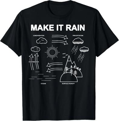 Funny Design Make It Rain Cycle Process Sketch Funny Gift Unisex T-Shirt