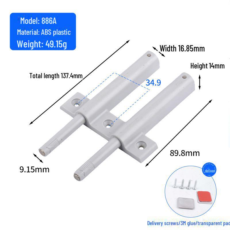 Push-to-Open Cabinet Door Rebounder: Handle-Free, Invisible Self-Bounce Accessory for Wardrobe and Cabinets