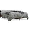 Bed Frame In Smoked Oak Finish 150 X 200 Cm Made of Wood Based Material and Metal