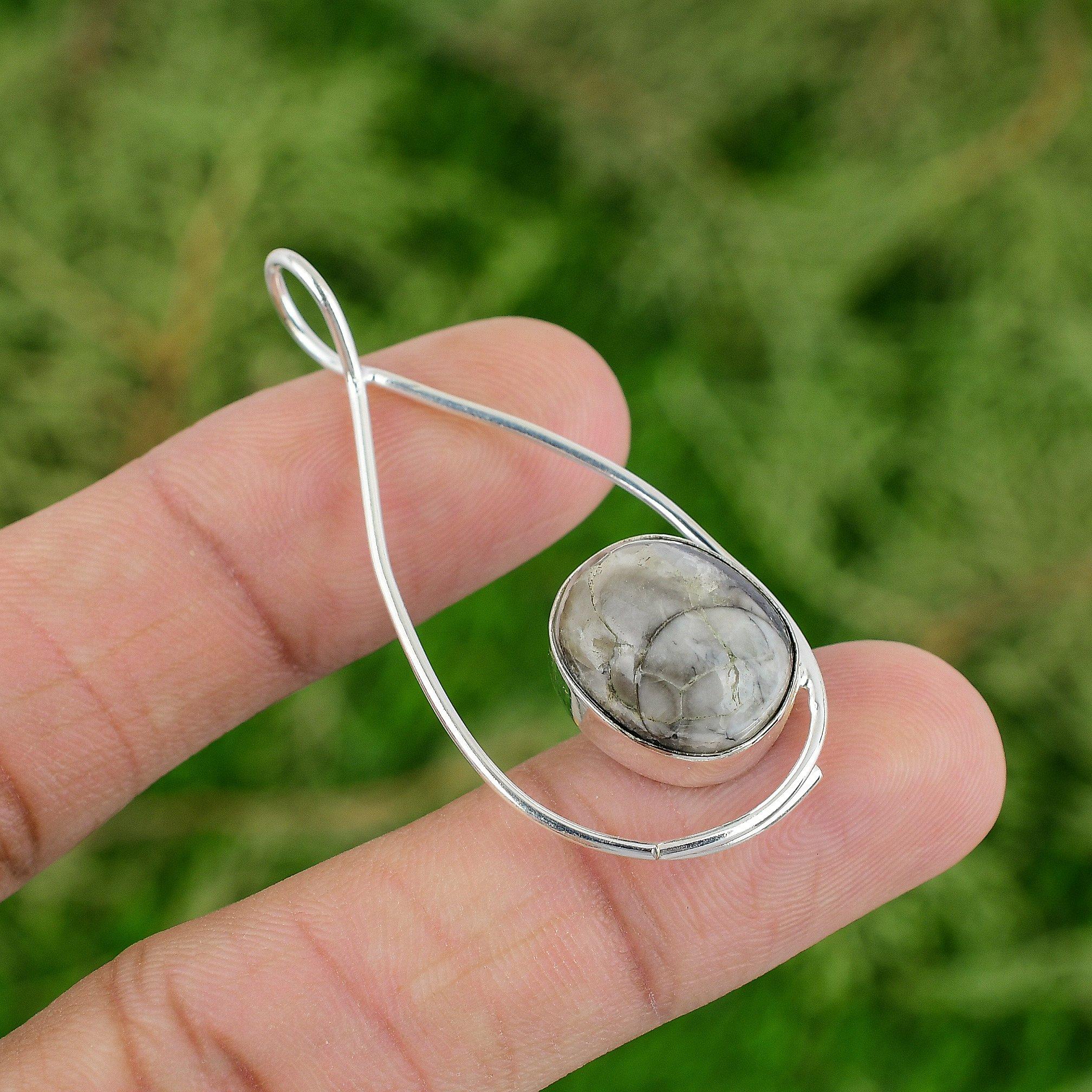 

Овальный Натуральный Ортокреас Ископаемый Серебро 925 пробы Подвеска для Помолвки Ювелирное Изделие